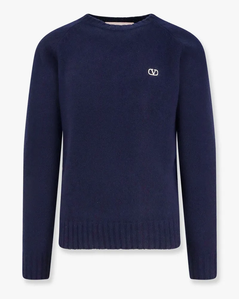 Valentino Garavani Virgin wool sweater with vlogo embroidery -  - gender_Man Blue