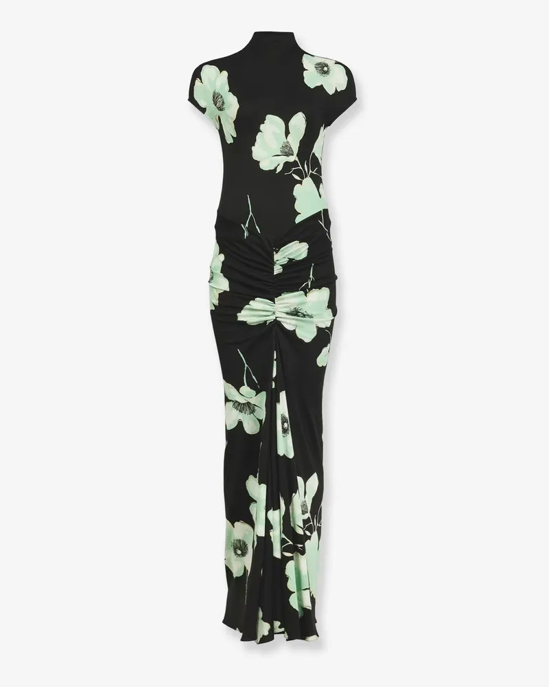 Alaïa Viscose dress with Sakura print -  - gender_Woman Green