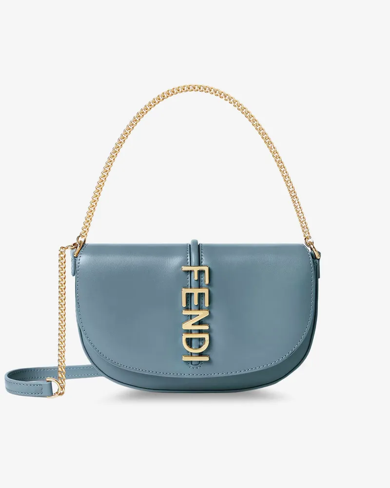 Fendi Wallet on Chain graphy leather crossbody bag - FENDI - gender_Woman Blue
