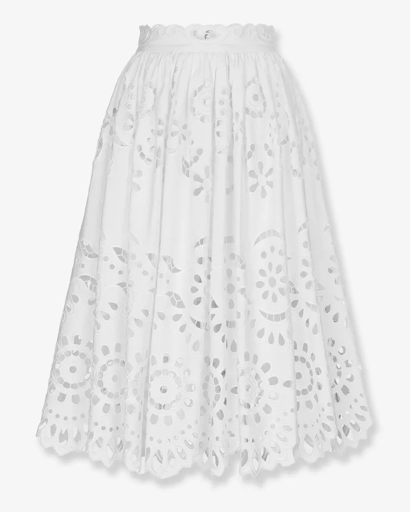 Dolce & Gabbana Cotton midi skirt with cut-out details -  - gender_Woman White