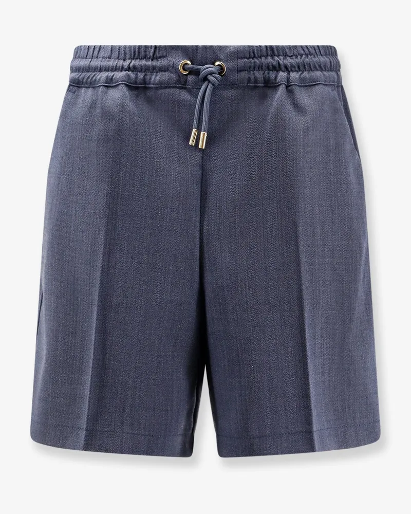 Pinko Scarola textured wool bermuda shorts -  - gender_Woman Blue