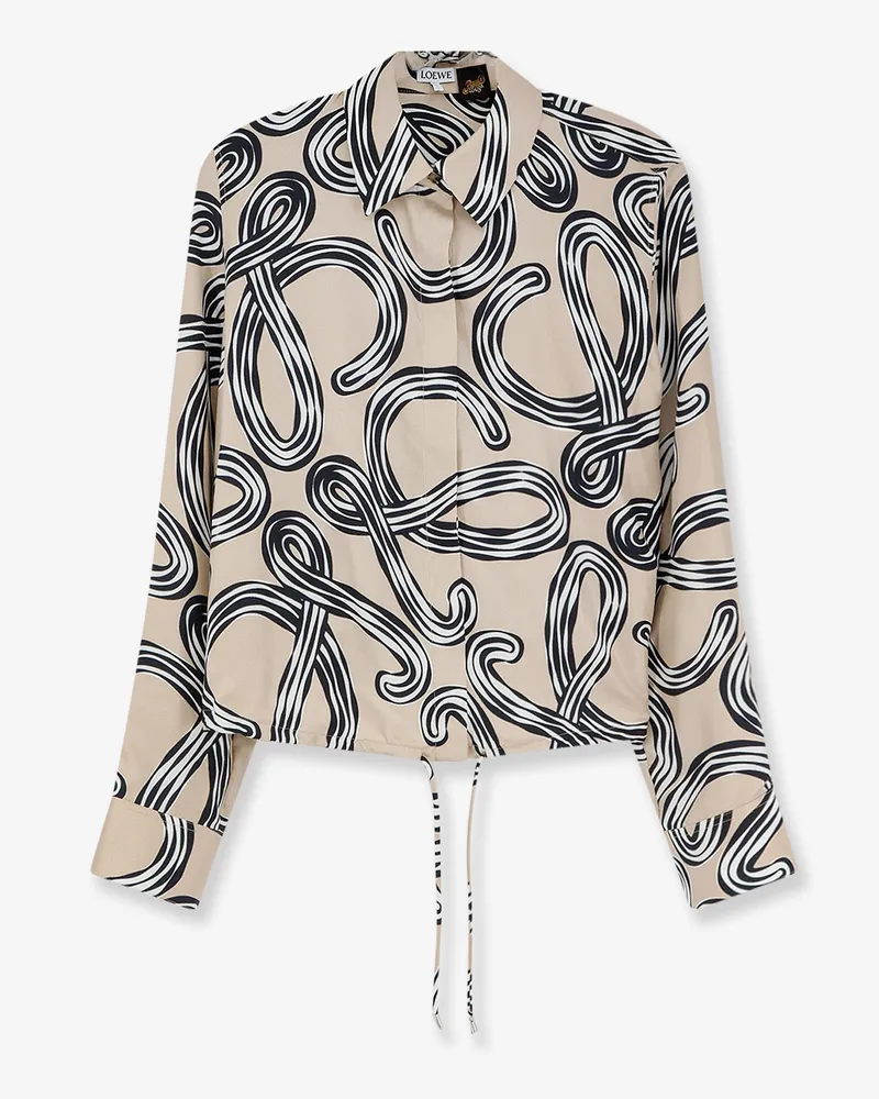 Loewe Paula's Ibiza - Printed silk shirt -  - gender_Woman Beige
