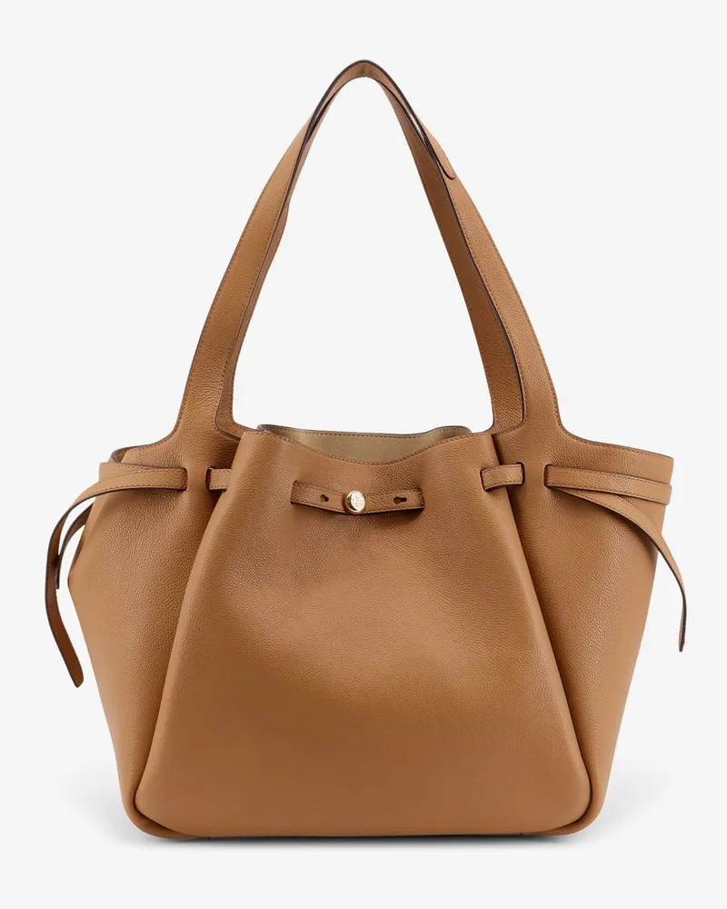 Tory Burch Romy Pebbled leather tote shoulder bag -  - gender_Woman Brown