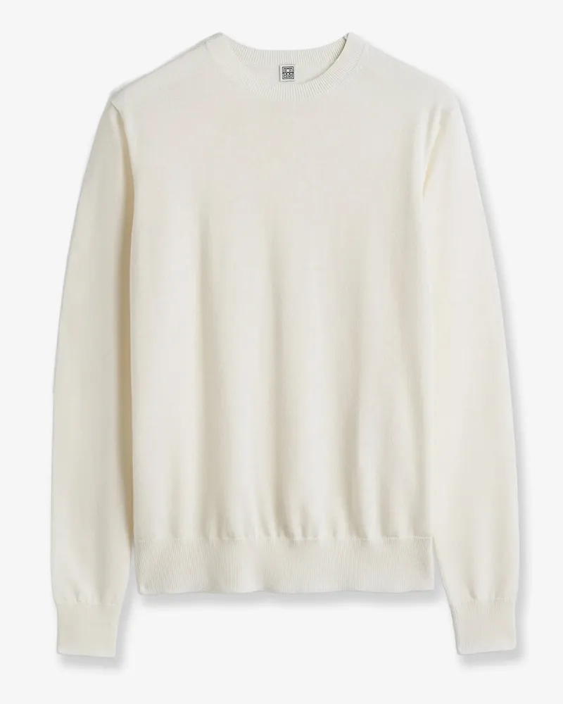 Totême Fine Crew Knit wool and silk blend sweater -  - gender_Woman White