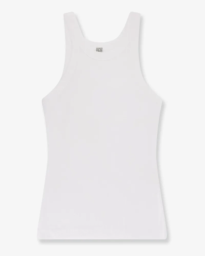 Totême Ribbed cotton tank top -  - gender_Woman White