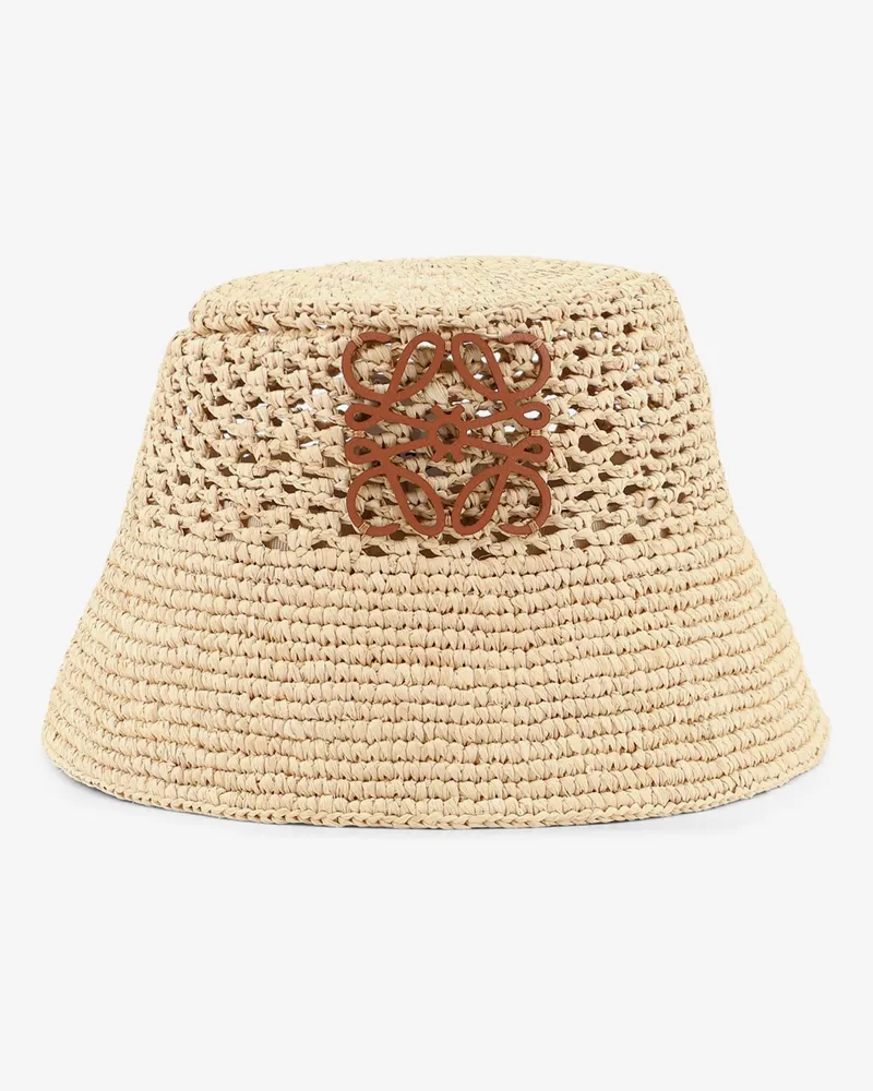 Loewe Paula Ibiza Raffia and leather hat -  - gender_Woman Beige