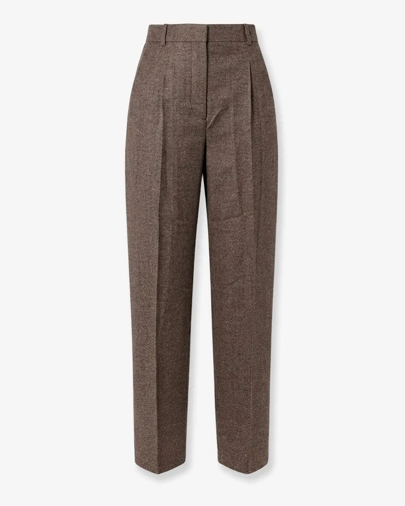 Totême Viscose and certified wool trousers -  - gender_Woman Brown
