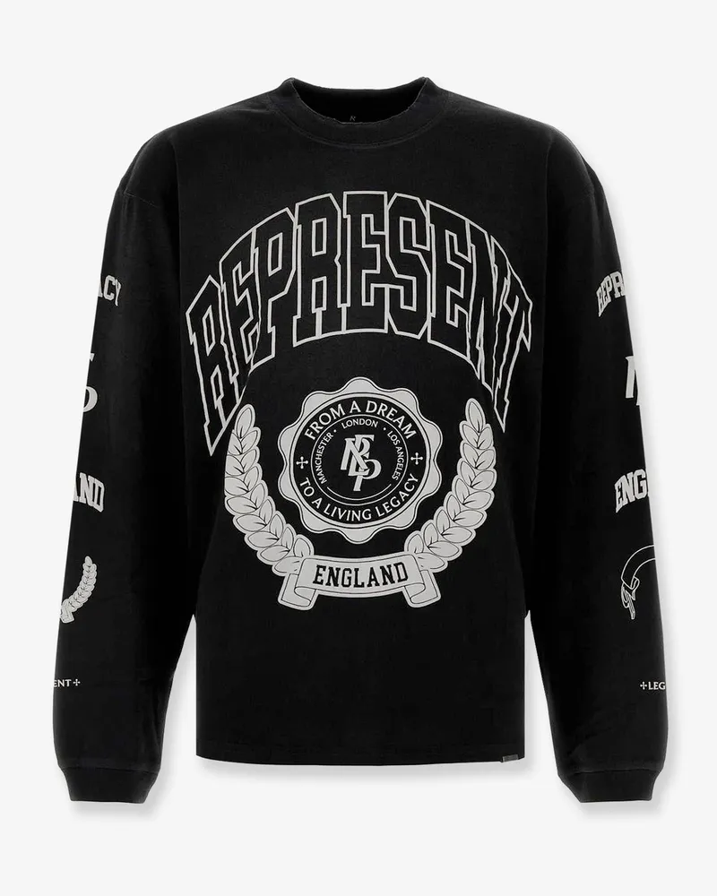 REPRESENT Cotton sweatshirt with distressed effect -  - gender_Man Black
