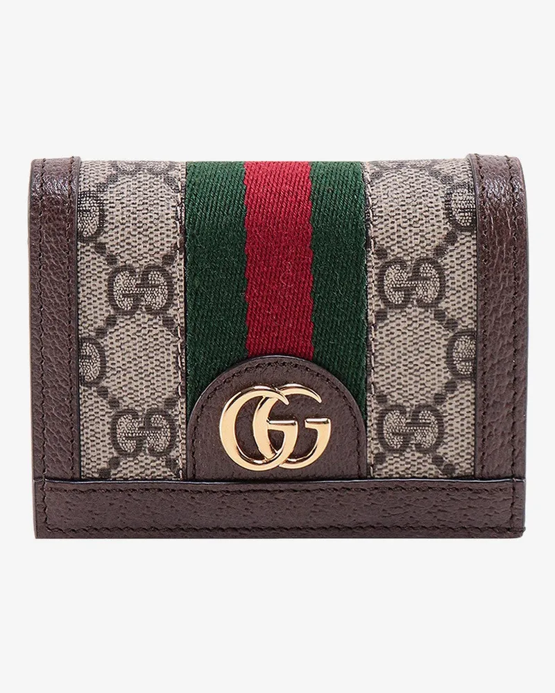 Gucci GG Supreme canvas and leather wallet -  - gender_Woman Brown