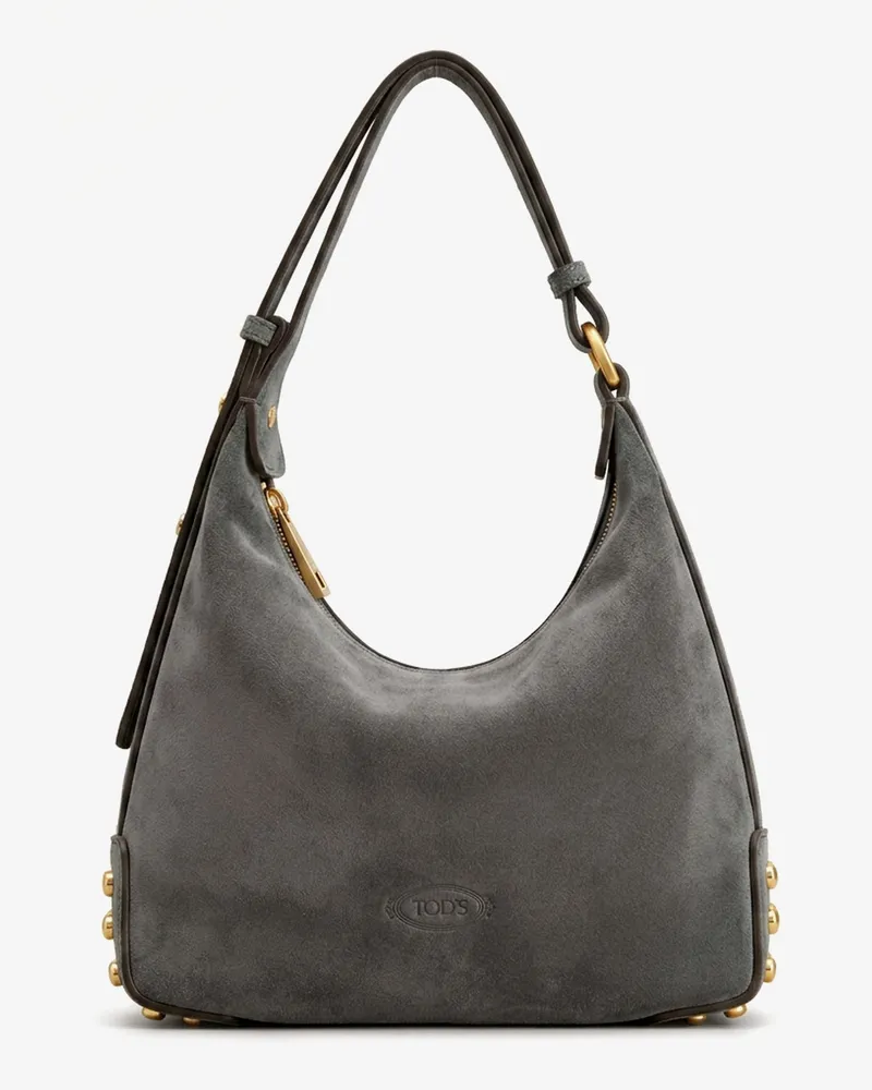 TOD'S Mini Bag Metal Dots suede shoulder bag -  - gender_Woman Grey