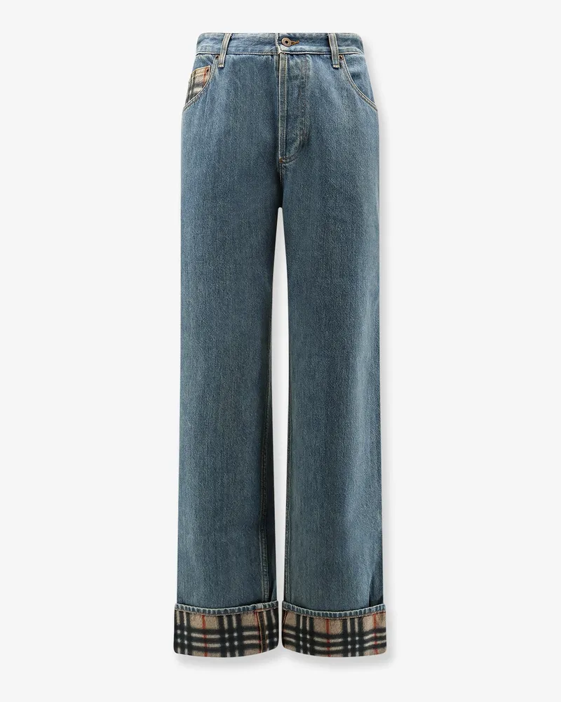 Burberry Dexter Jeans with Traditional Check -  - gender_Man Blue