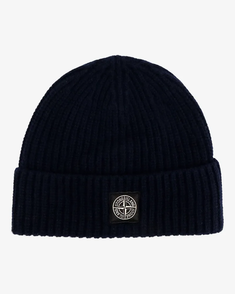 Stone Island Certified virgin wool beanie hat -  - gender_Man Blue