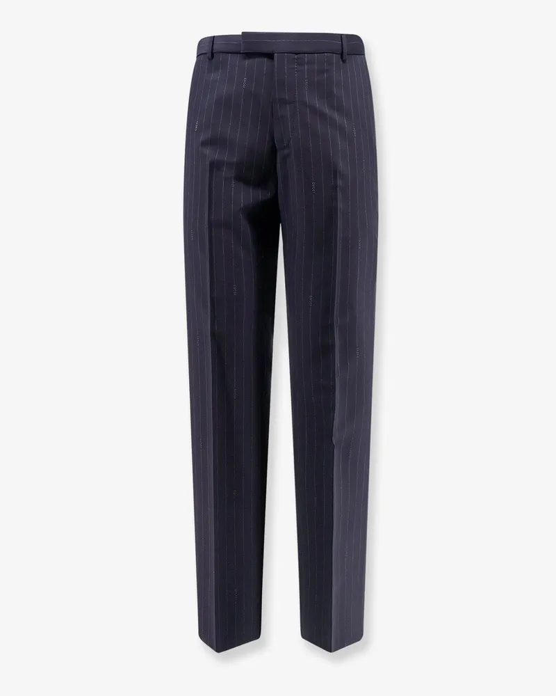 Gucci pinstripe wool trousers - GUCCI - gender_Man Blue