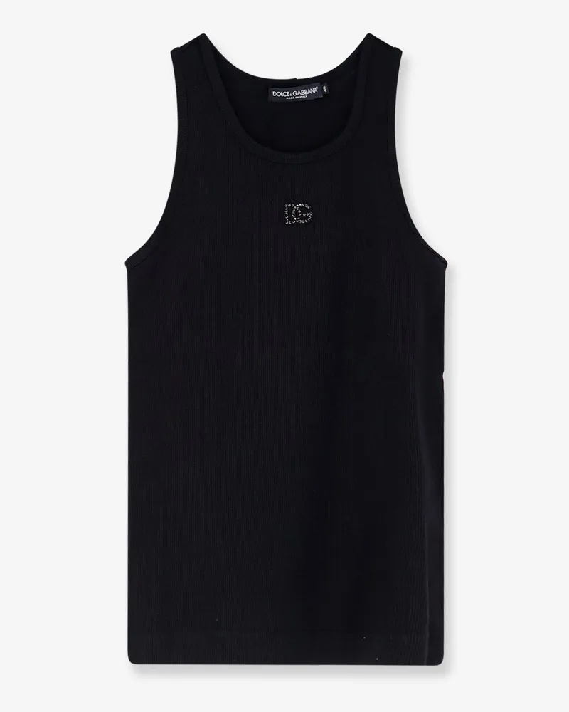 Dolce & Gabbana Ribbed cotton tank top -  - gender_Woman Black