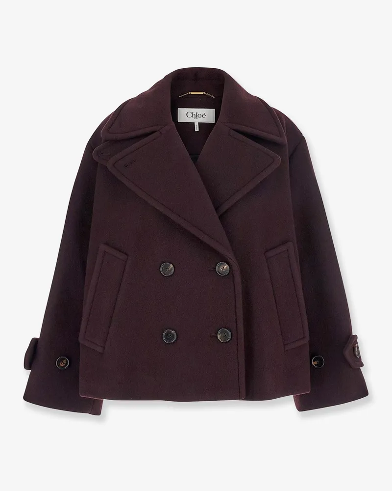 Chloé Double-breasted wool blend peacoat -  - gender_Woman Purple