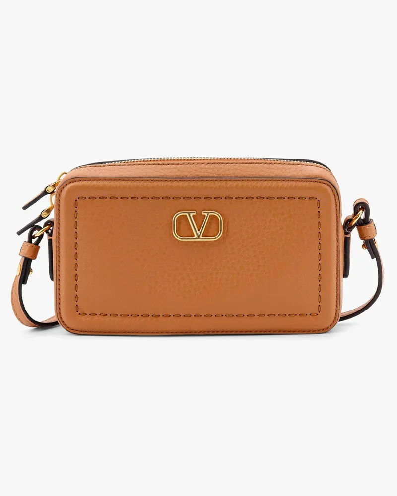 Valentino Garavani alltime leather shoulder bag with vlogo signature detail - VALENTINO GARAVANI - gender_Woman Brown