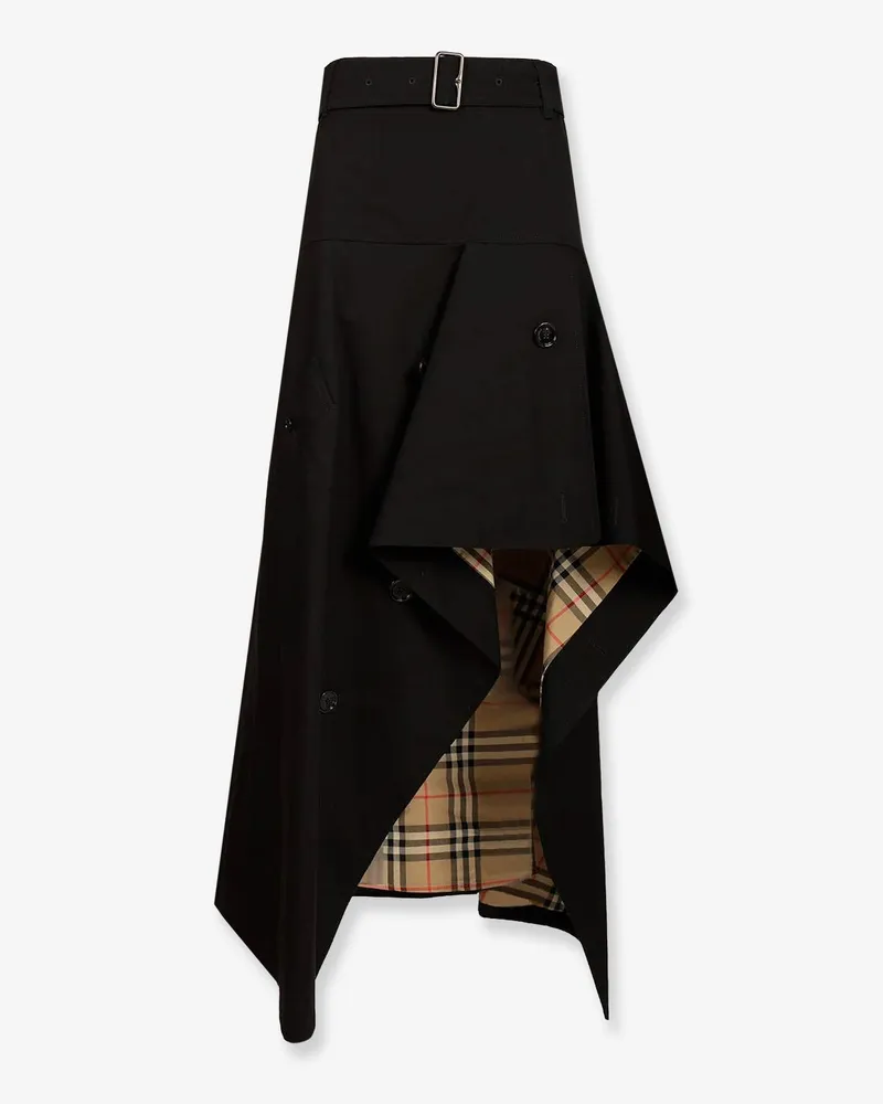 Burberry Heather Asymmetrical Trench Skirt -  - gender_Woman Black