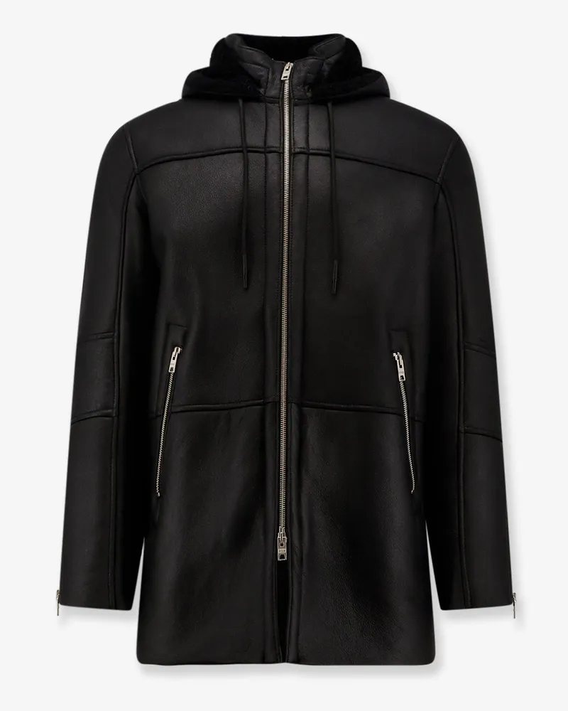 DFOUR Long leather jacket -  - gender_Man Black