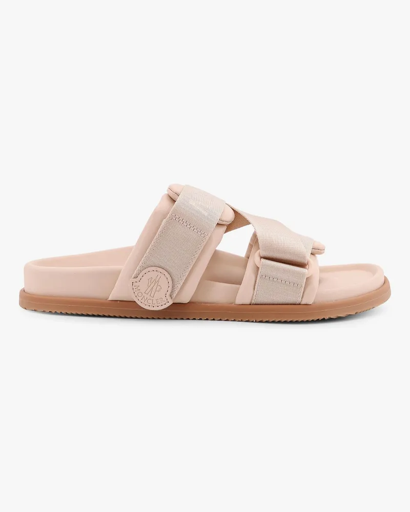 Moncler Mon summer leather sandals with nylon details -  - gender_Woman Pink