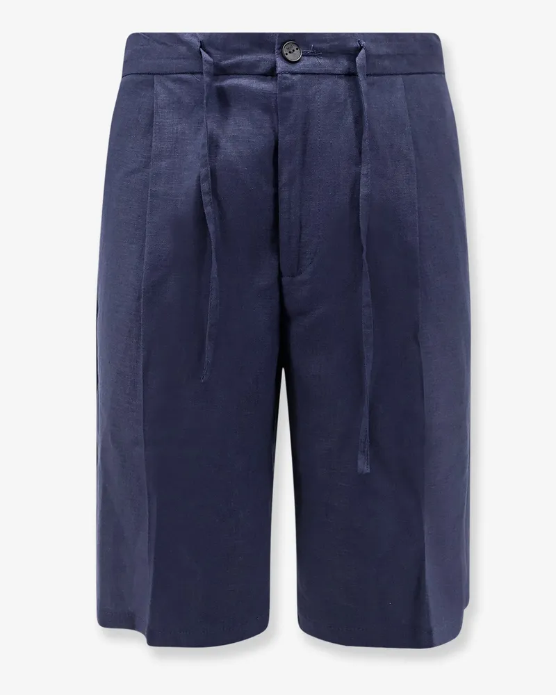 Hevò Torre Lapillo linen and viscose shorts -  - gender_Man Blue