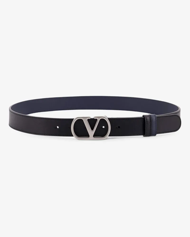 Valentino Garavani Vlogo leather reversible belt -  - gender_Man Black