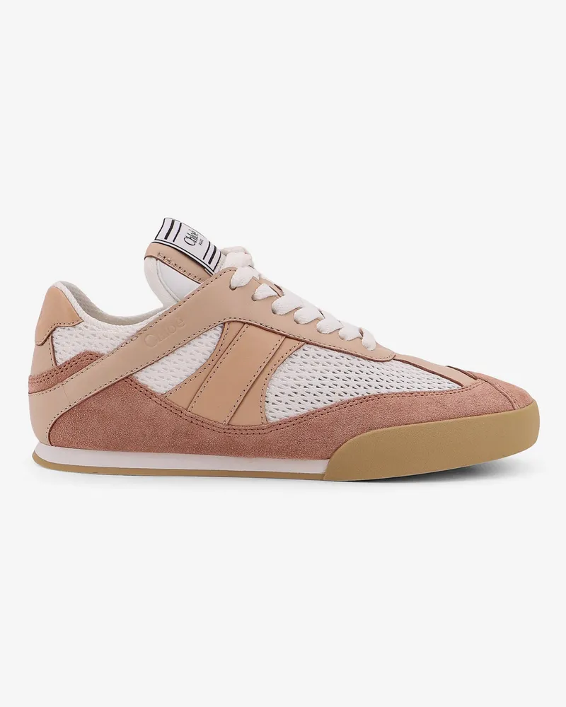 Chloé Chloé Kick low-top leather sneakers with mesh inserts -  - gender_Woman Pink