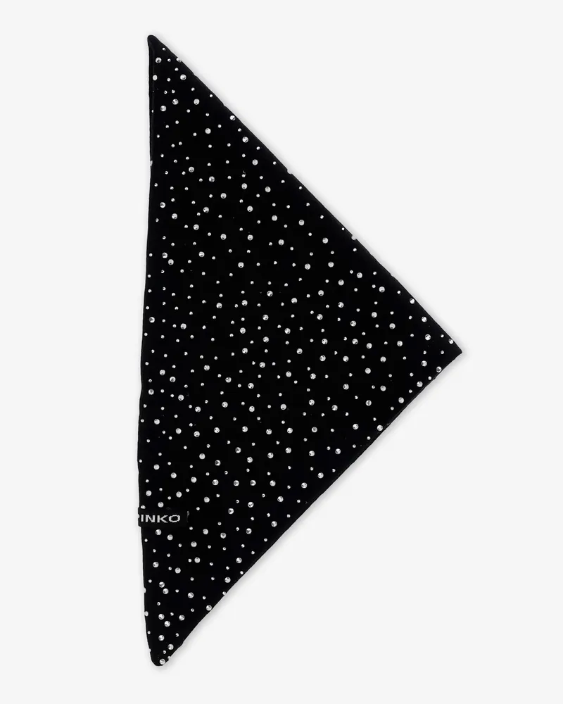 Pinko Svizzera wool scarf with rhinestones -  - gender_Woman Black