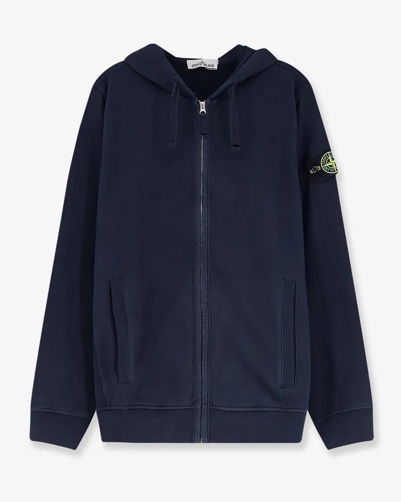 Stone Island Cotton sweatshirt with side logo patch -  - gender_Man Blue