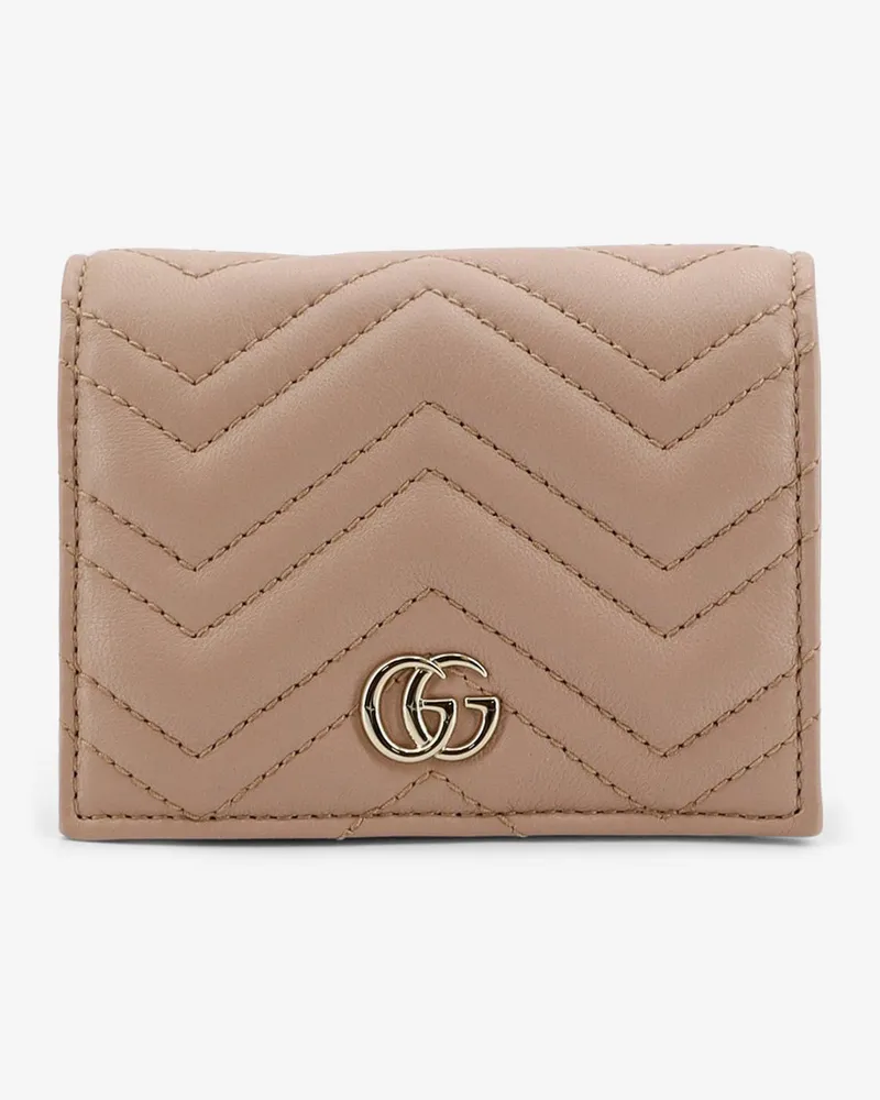 Gucci GG Marmont quilted leather wallet -  - gender_Woman Beige