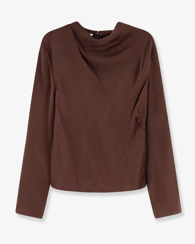 Vince Satin shirt with draped neckline -  - gender_Woman Brown