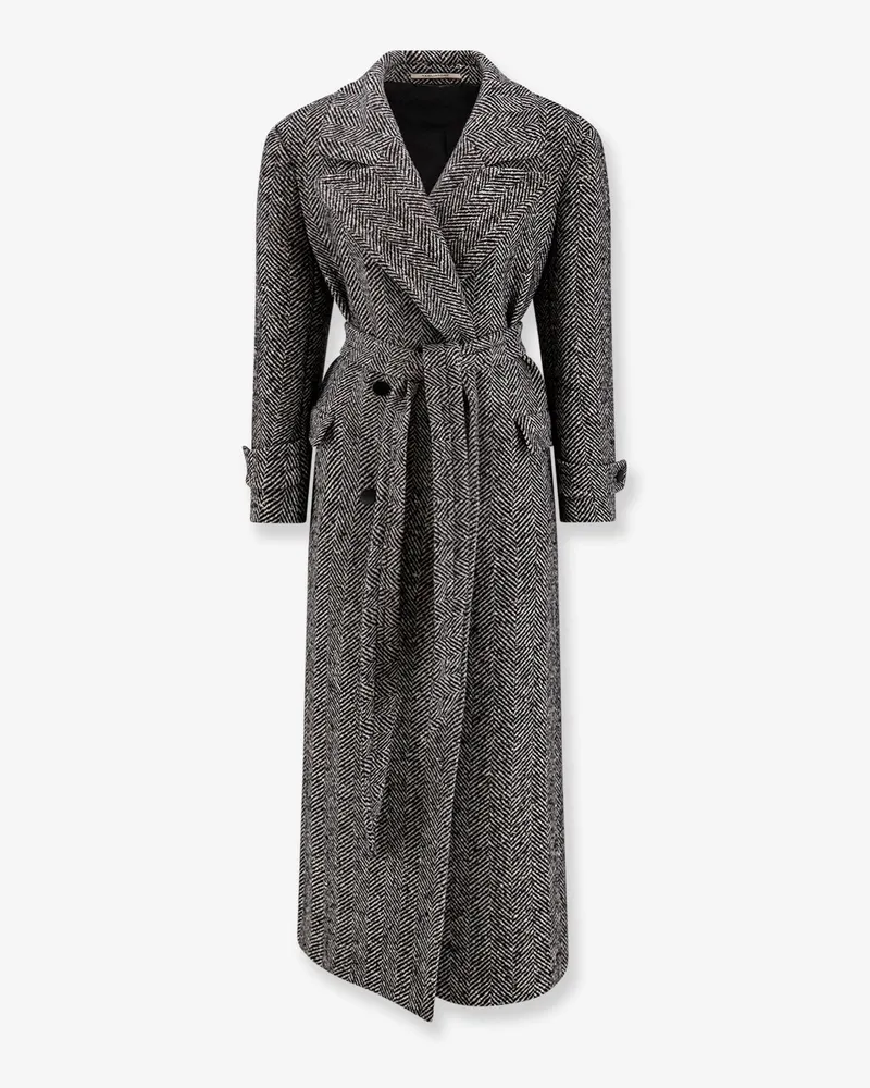 Tagliatore Julia wool blend coat with herringbone pattern -  - gender_Woman Grey