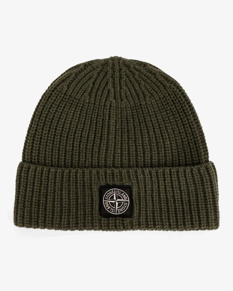 Stone Island Certified virgin wool beanie hat -  - gender_Man Green