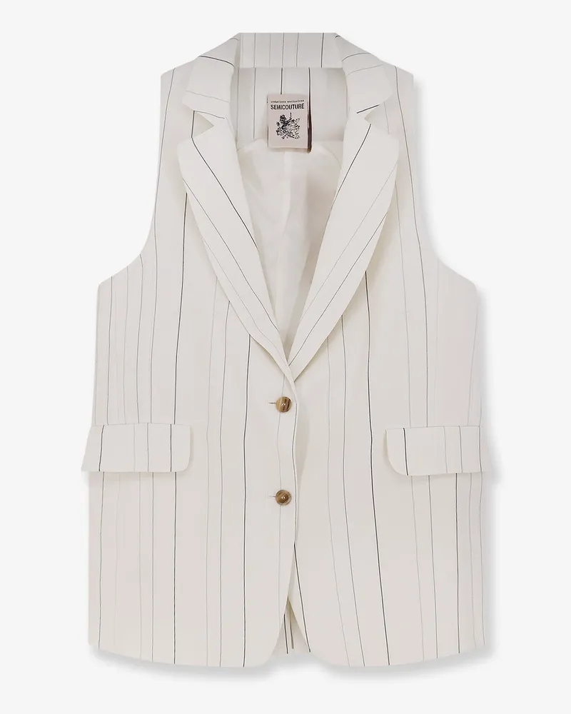 Semicouture Viscose and virgin wool vest -  - gender_Woman White