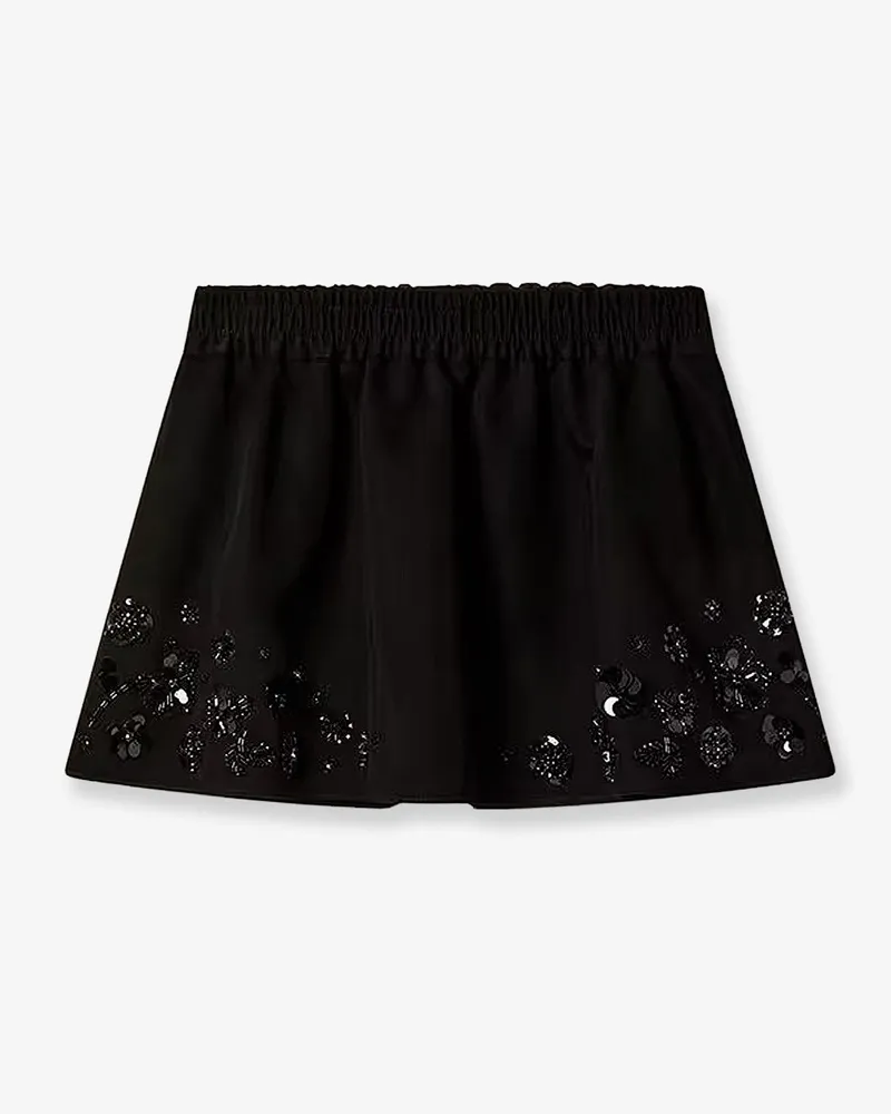 Golden Goose Cotton blend midi skirt with floral sequin and crystal details -  - gender_Woman Black
