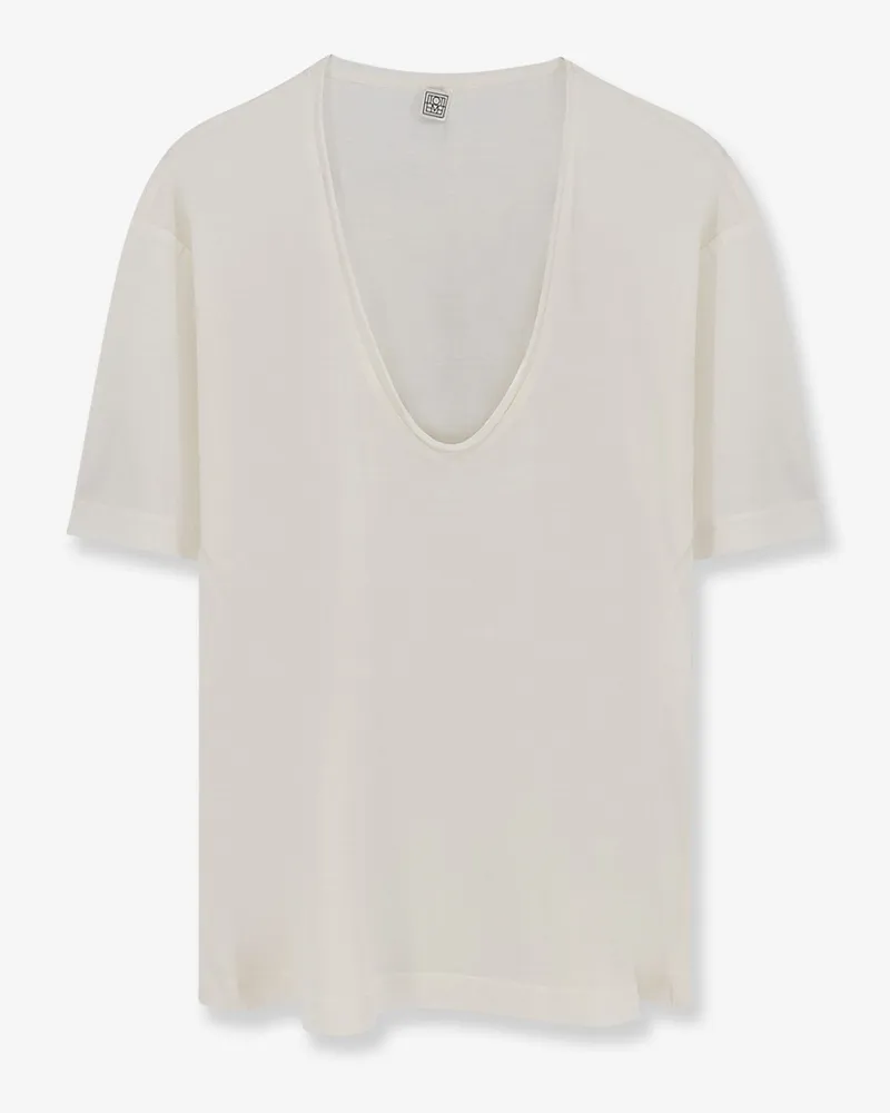 Totême Silk and cotton blend T-shirt -  - gender_Woman White