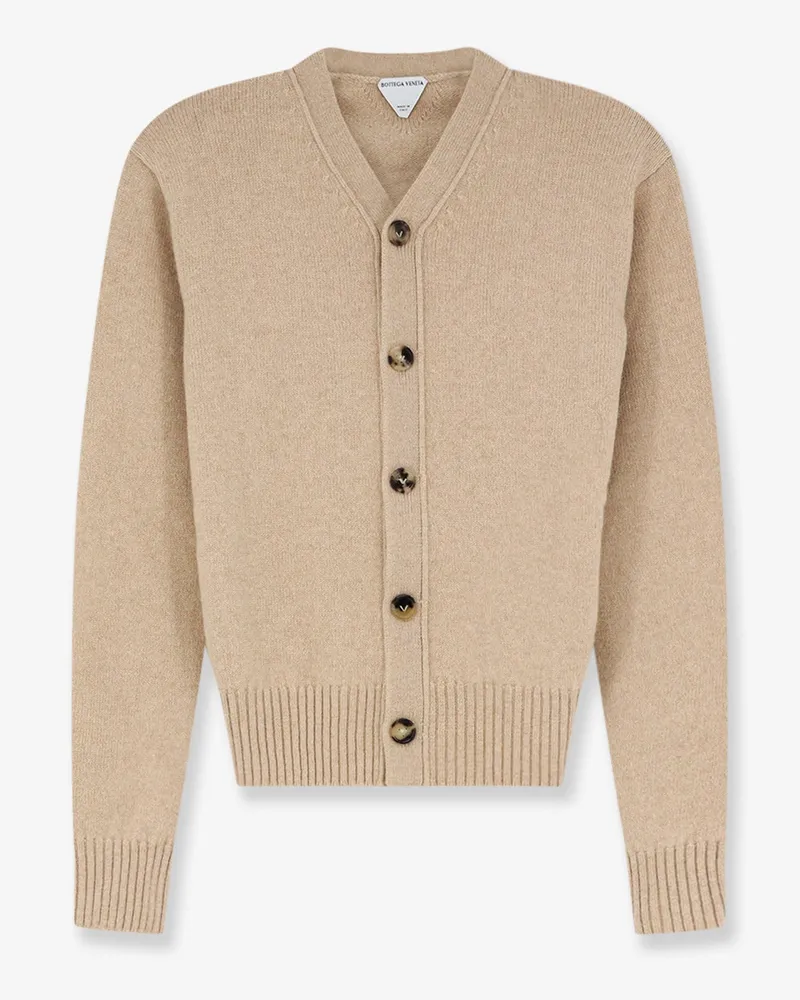 Bottega Veneta Cashmere blend cardigan with Intrecciato logo patch -  - gender_Woman Beige