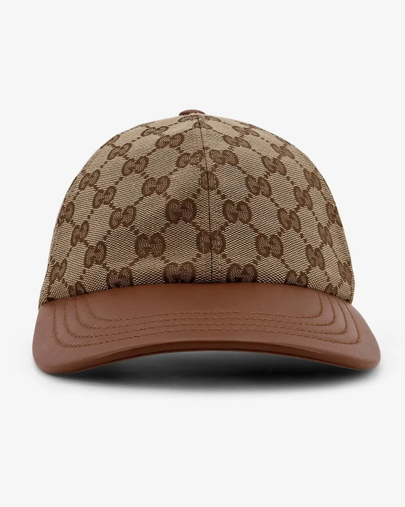 Gucci GG Supreme Fabric and leathr hat -  - gender_Woman Beige