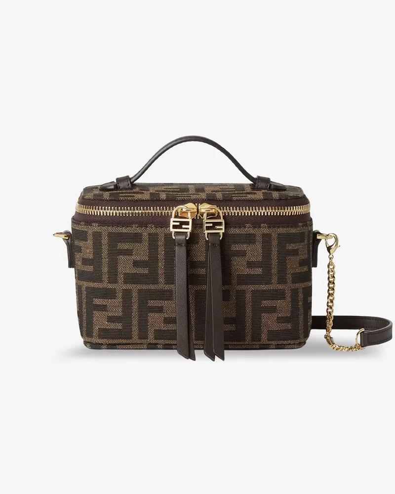 Fendi Vanity crossbody bag in FF jacquard fabric -  - gender_Woman Brown