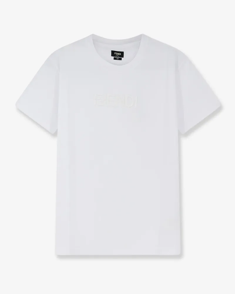 Fendi Slim Fit cotton t-shirt -  - gender_Man White