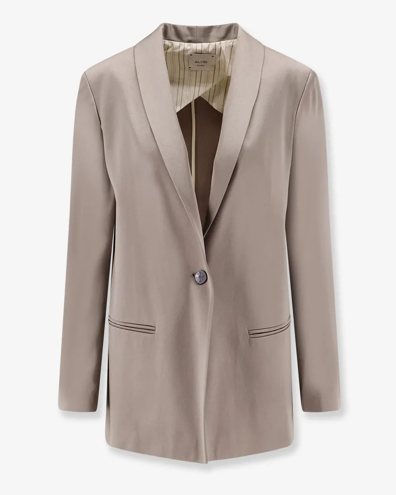 ALYSI Single-breasted satin blazer -  - gender_Woman Grey