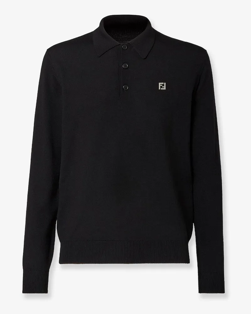 Fendi Virgin wool polo shirt -  - gender_Man Black