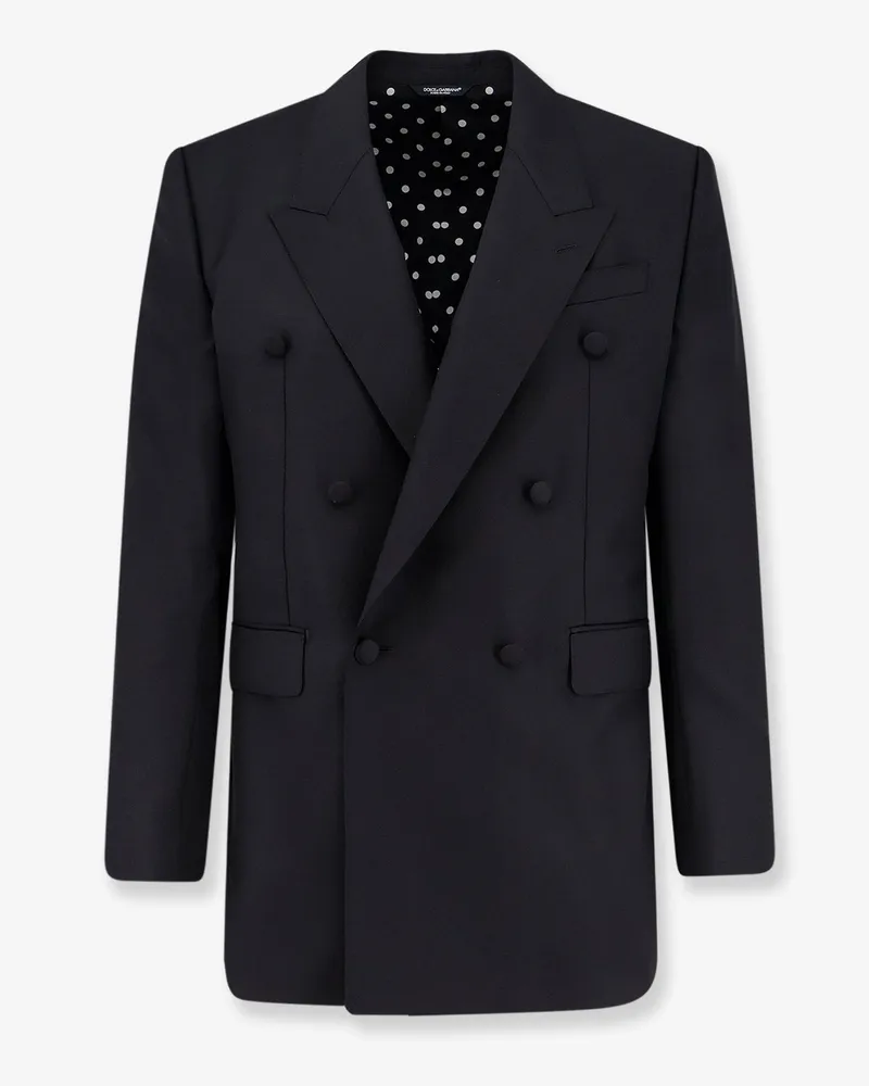 Dolce & Gabbana Double-breasted virgin wool blazer -  - gender_Man Black