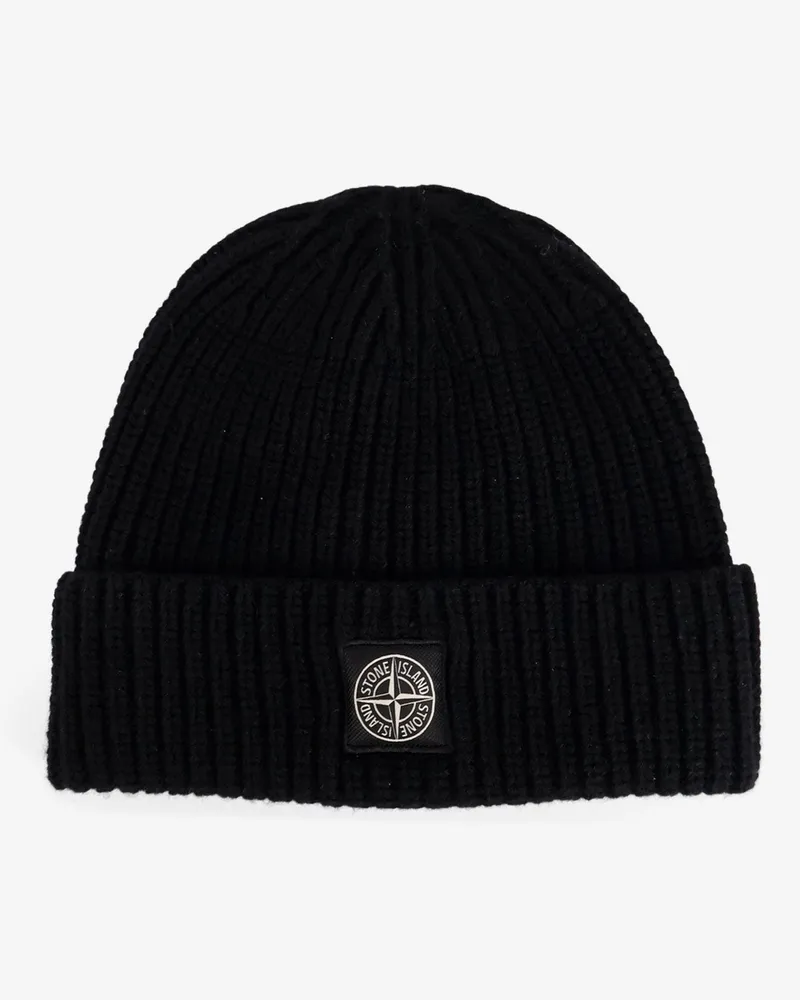 Stone Island Beanie virgin wool hat -  - gender_Man Black