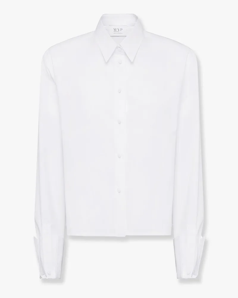 MVP Wardrobe Tessa cotton shirt with maxi cuffs -  - gender_Woman White