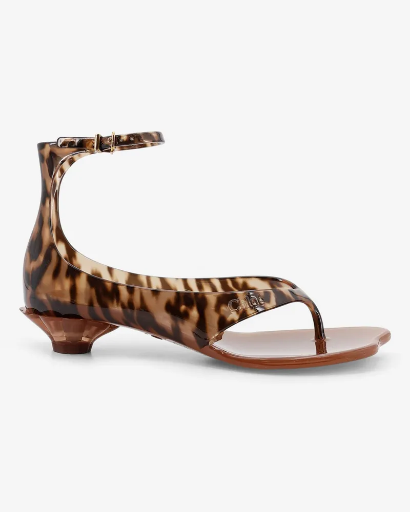 Chloé Jelly TPU sandals with animal print -  - gender_Woman Brown