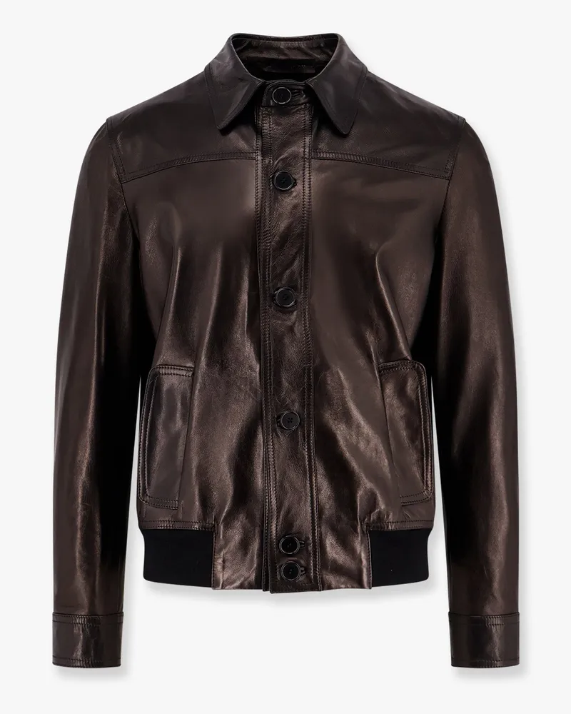 Salvatore Santoro Leather jacket with metal effect -  - gender_Man 
