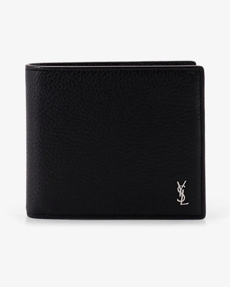 Saint Laurent Tiny hammered leather wallet -  - gender_Man Black