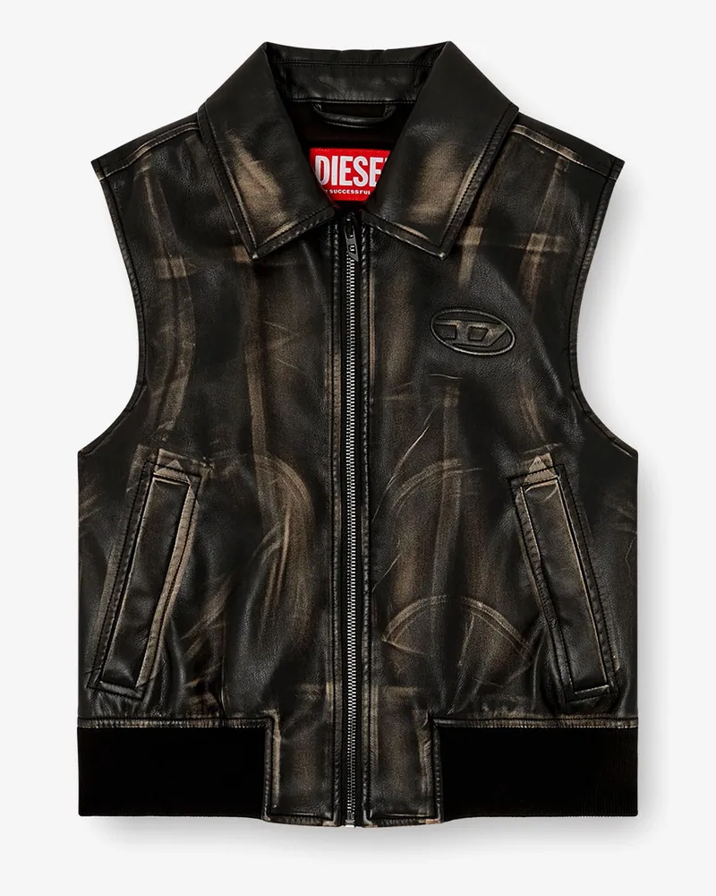 Diesel G-Inko faux leather sleeveless jacket -  - gender_Woman Brown