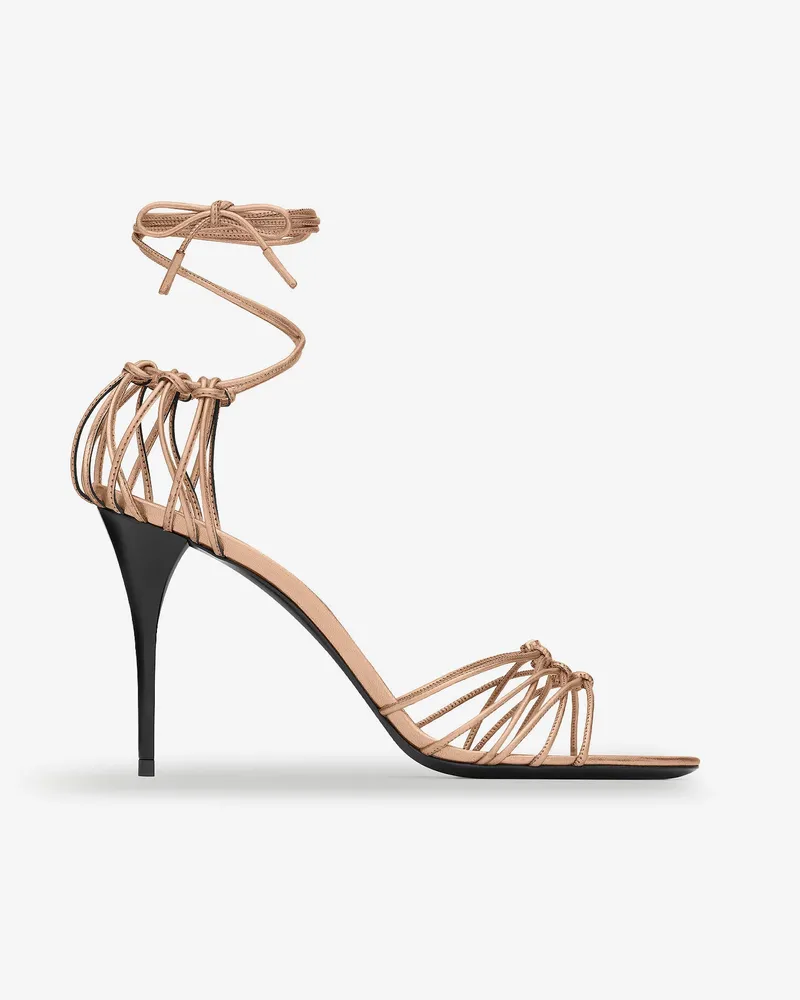Saint Laurent Babylone 90 leather sandals -  - gender_Woman Beige