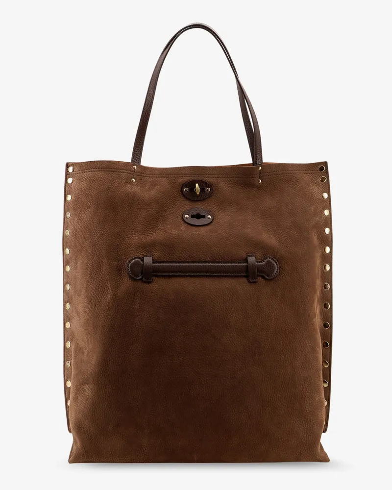 Zanellato A Spasso Jones hammered leather shoulder bag -  - gender_Woman Brown